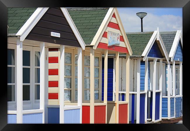 Southwold beach huts Framed Print by dennis brown