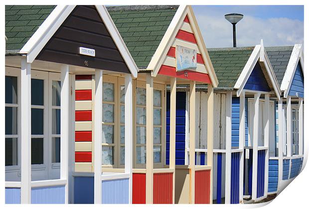 Southwold beach huts Print by dennis brown