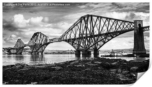 Forth Bridge, Scotland Print by Zoe Ferrie