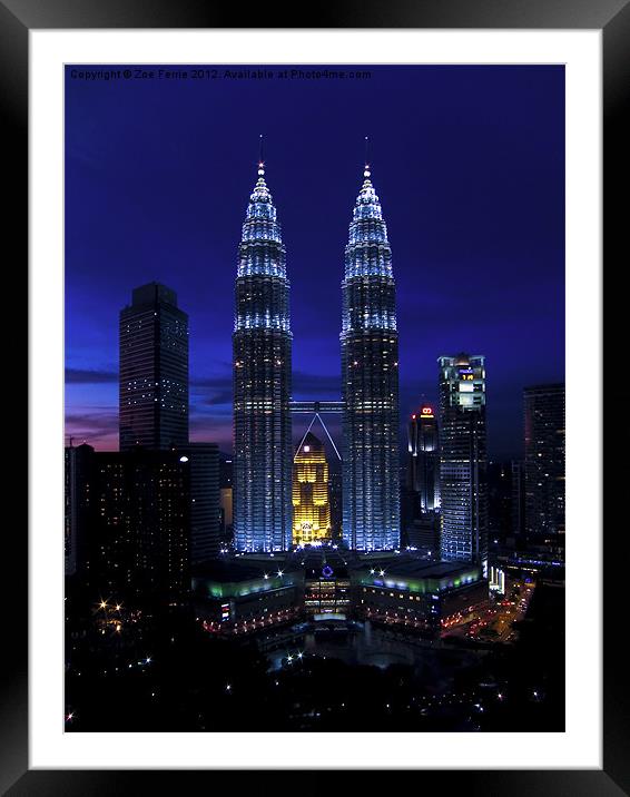 Petronas Towers in Kuala Lumpur Framed Mounted Print by Zoe Ferrie