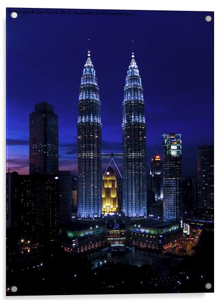 Petronas Towers in Kuala Lumpur Acrylic by Zoe Ferrie