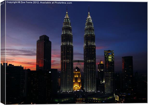 Petronas Towers in KL Malaysia Canvas Print by Zoe Ferrie