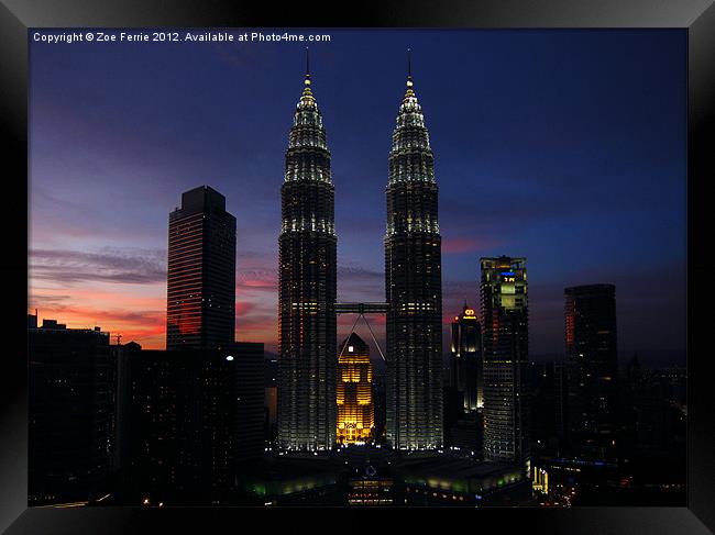 Petronas Towers in KL Malaysia Framed Print by Zoe Ferrie