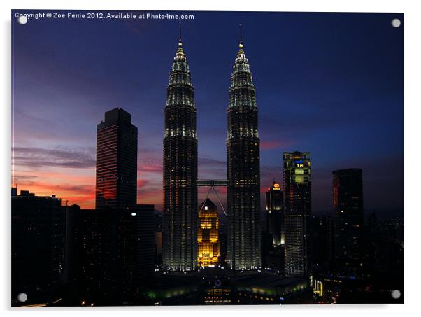 Petronas Towers in KL Malaysia Acrylic by Zoe Ferrie