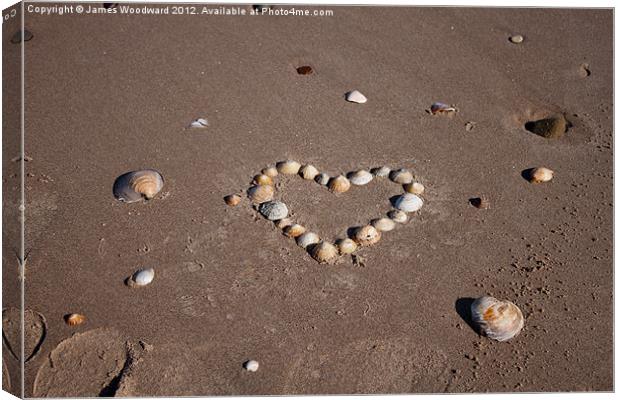 Heart of shells Canvas Print by James Woodward