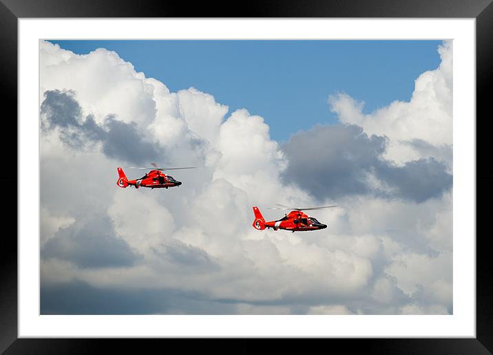 US Coast Guard helicopters Framed Mounted Print by Gary Eason