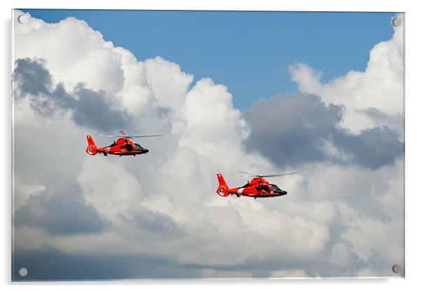 US Coast Guard helicopters Acrylic by Gary Eason
