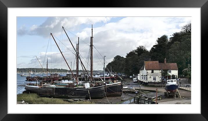 View of Pin Mill from King's Yard Framed Mounted Print by Gary Eason