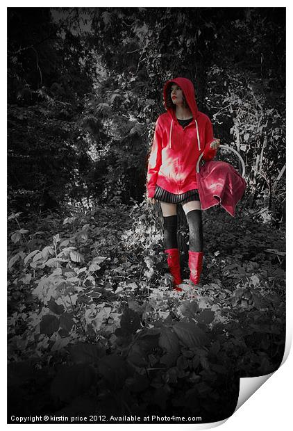 red riding hoodie Print by kirstin price