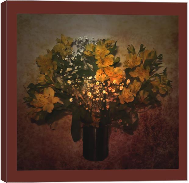 Bouquet of Fresias Canvas Print by Debra Kelday