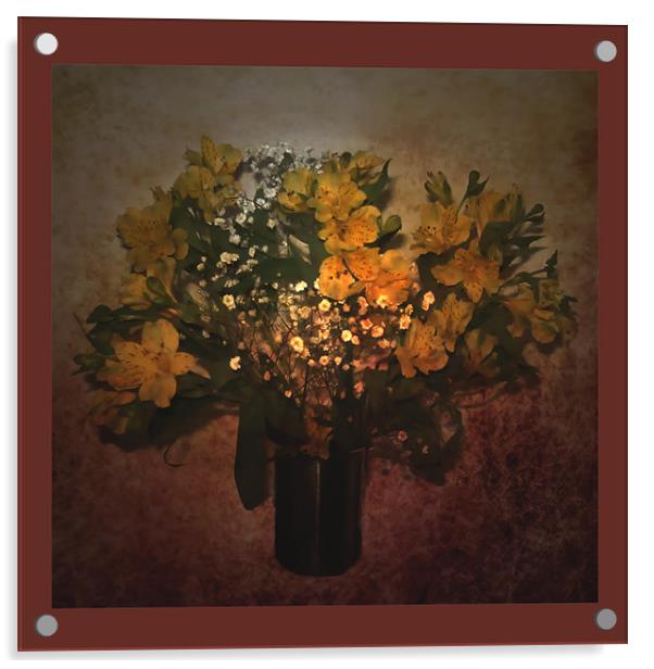 Bouquet of Fresias Acrylic by Debra Kelday