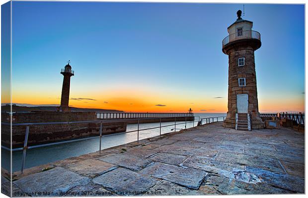 Whitby Lighthouse's Canvas Print by Martin Williams