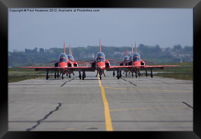 The Red Arrows Head on Framed Print by P H