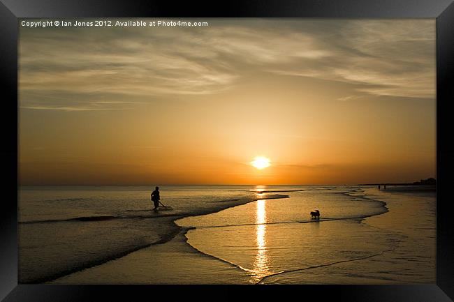 The shrimp catcher and friend Framed Print by Ian Jones