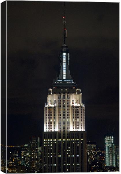 Empire State Building at night Canvas Print by Gary Eason