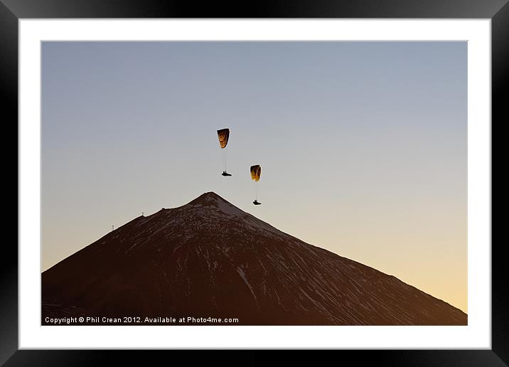 Paragliding over Teide, Tenerife Framed Mounted Print by Phil Crean