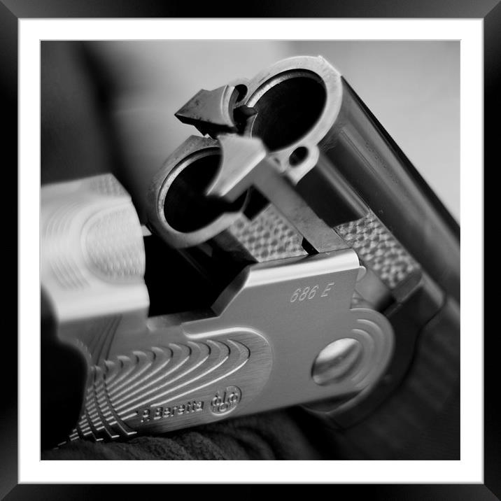 Shot Gun 1 B&W Framed Mounted Print by Caroline Shimwell