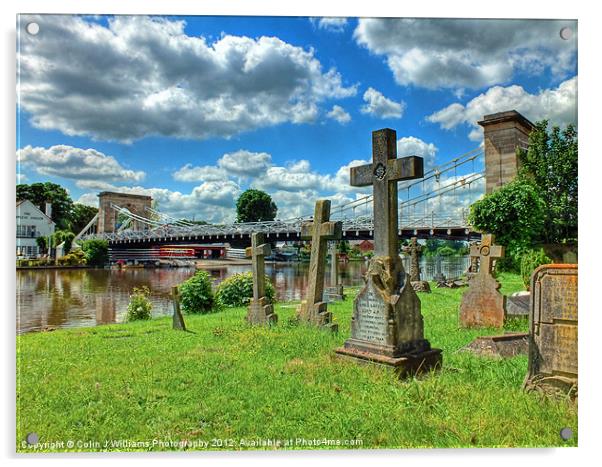 Marlow Bridge and All Saints Graveyard Acrylic by Colin Williams Photography