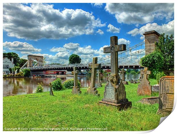 Marlow Bridge and All Saints Graveyard Print by Colin Williams Photography