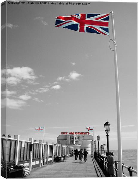 Patriot Of The Pier Canvas Print by Sarah Clark