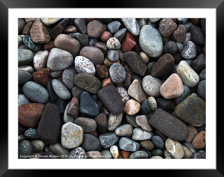 Pebbles at Ardmucknish Framed Mounted Print by Steven Watson
