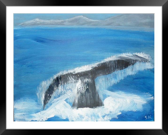 Whale Time Framed Mounted Print by Sharmilla Kampfer