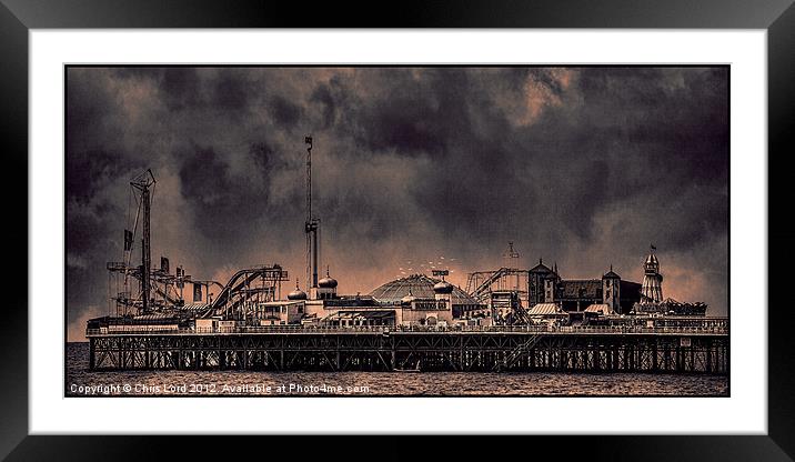 Another Blustery Day On The Pier Framed Mounted Print by Chris Lord