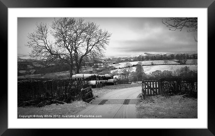 Winter Scene towards Thorpe Framed Mounted Print by Andy White