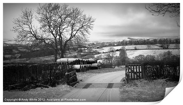 Winter Scene towards Thorpe Print by Andy White