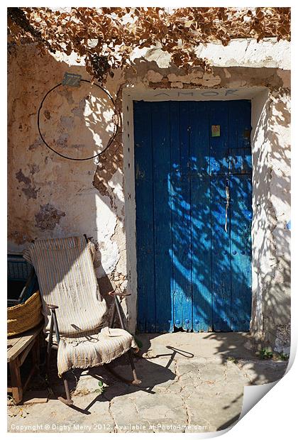 Blue Front door Print by Digby Merry