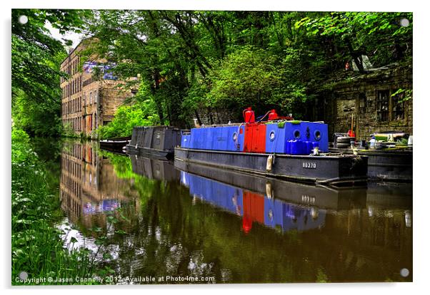 Rochdale Canal Reflections Acrylic by Jason Connolly