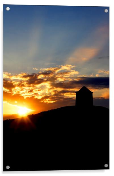 Burton Dassett Sunset Acrylic by Phil Clements