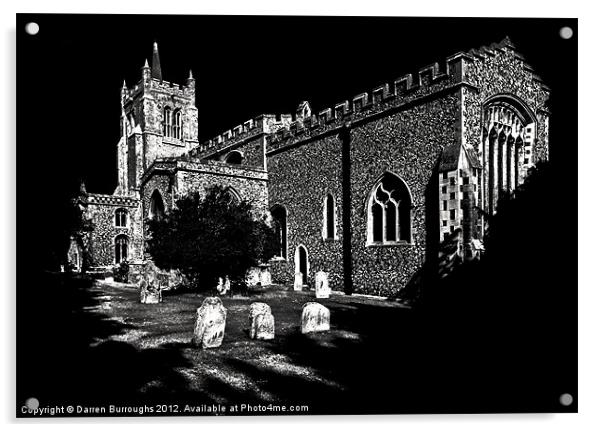 All Saint's Church Melbourn Acrylic by Darren Burroughs