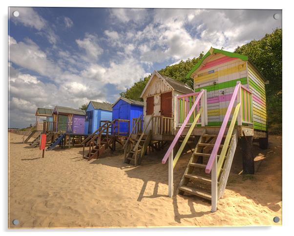 Beach Huts Acrylic by Mike Sherman Photog