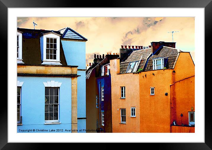 Paint Box Houses Framed Mounted Print by Christine Lake