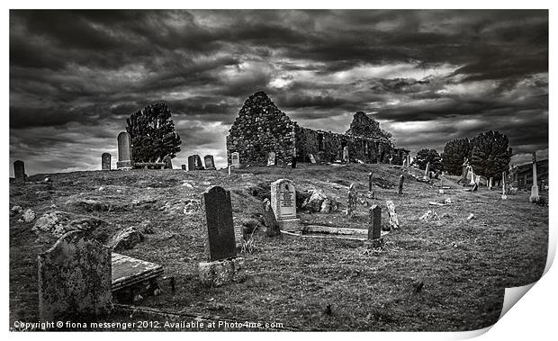 Cill Chriosd Church B&W Print by Fiona Messenger