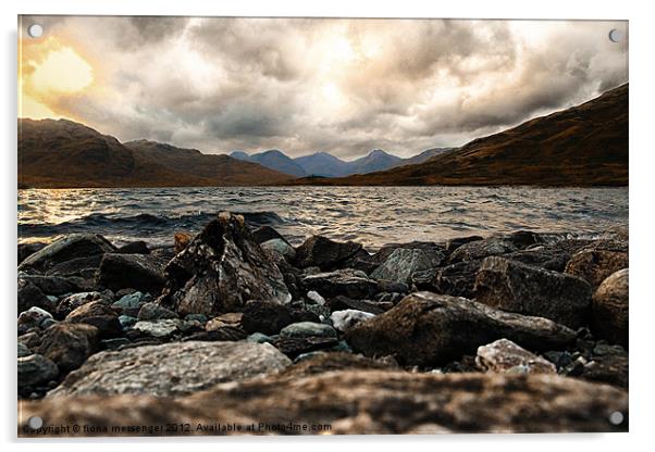 Loch Arklet Acrylic by Fiona Messenger