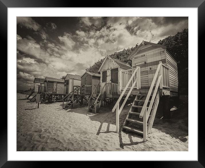 Beach-huts  Wells Next the Sea Framed Mounted Print by Mike Sherman Photog