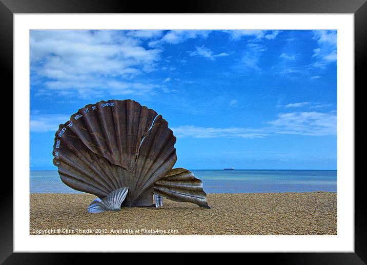 The Scallop. Aldeburgh Beach Framed Mounted Print by Chris Thaxter