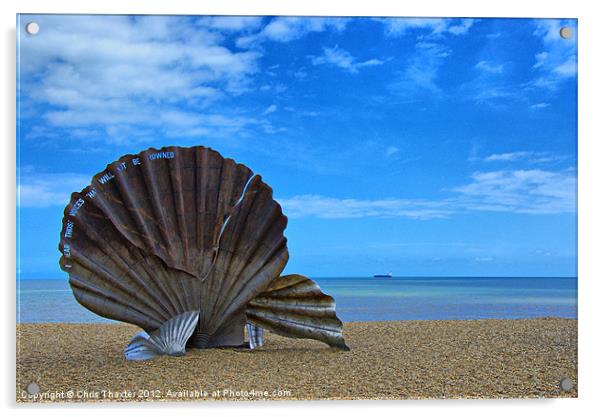 The Scallop. Aldeburgh Beach Acrylic by Chris Thaxter