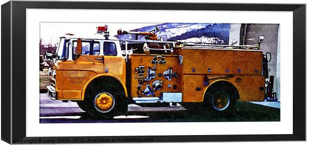 FIRE ENGINE oil paint, Canvas Print by Larry Stolle