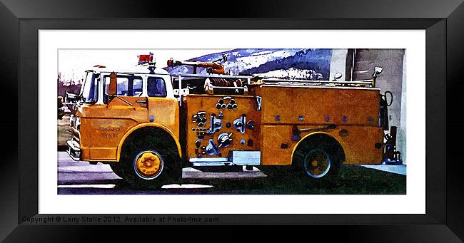 FIRE ENGINE oil paint, Framed Print by Larry Stolle