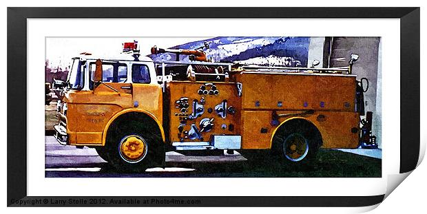 FIRE ENGINE oil paint, Print by Larry Stolle
