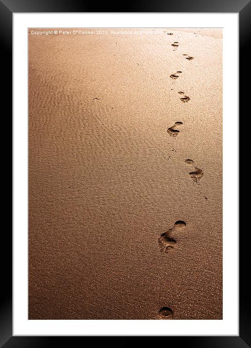 Footprints in the sand Framed Mounted Print by Canvas Landscape Peter O'Connor