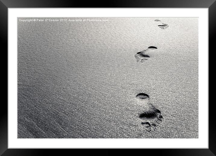 Platinum Footprints in Sand Framed Mounted Print by Canvas Landscape Peter O'Connor