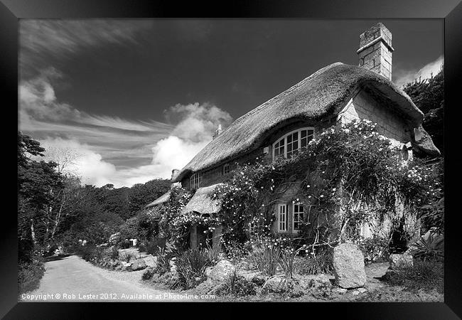 Cornish Thatch. Framed Print by Rob Lester