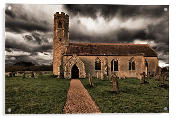 All Saints Church Woodton Acrylic by Darren Burroughs