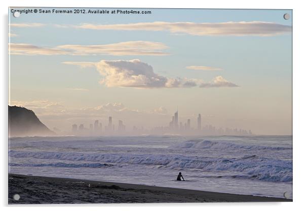 Surfers Paradise from Palm Beach Acrylic by Sean Foreman