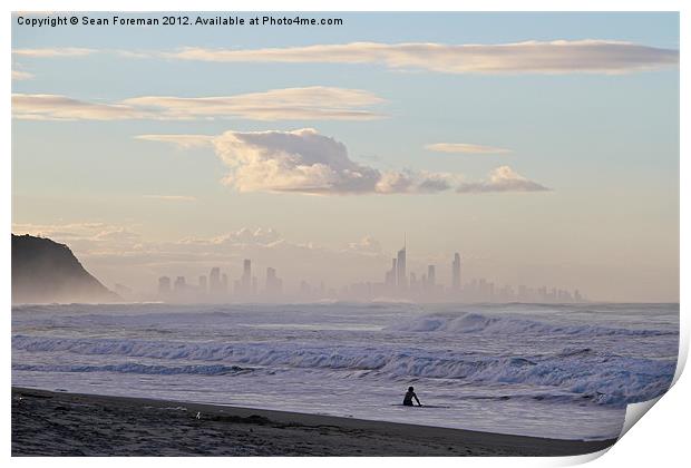 Surfers Paradise from Palm Beach Print by Sean Foreman