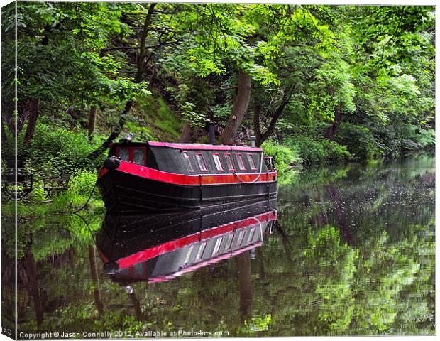 Reflections At Hebden Bridge Canvas Print by Jason Connolly